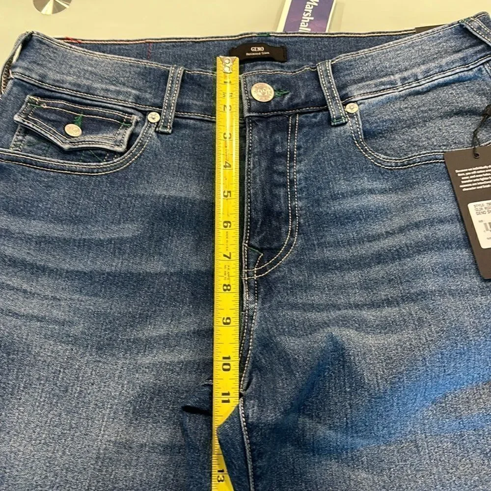 True Religion NWT jeans 32 GENO an flap slim dark blue wash faded very stretchy